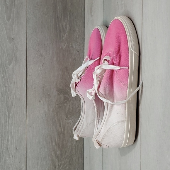 J.Crew Womens Colorblock Dip Dyed Fuchsia Sneakers shoes sz 10H - Picture 3 of 12